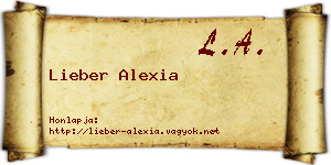 Lieber Alexia névjegykártya
